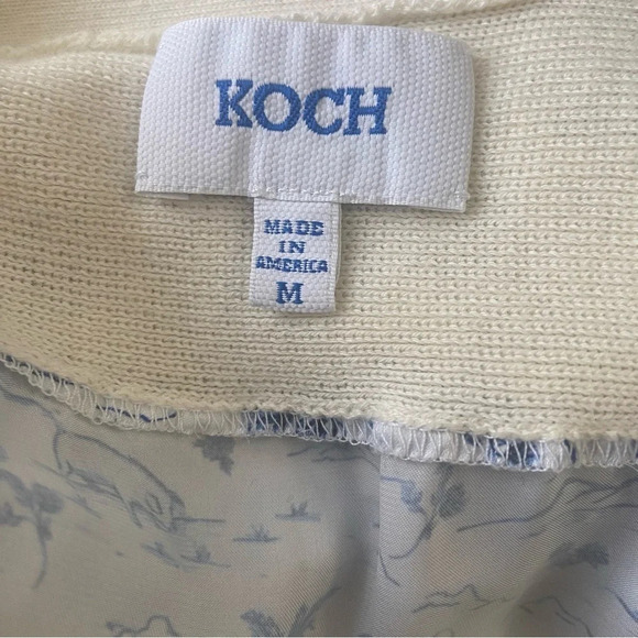 KOCH Longfellow Sweater Royal Toile Size Medium Nature Horses‎ - Picture 8 of 9